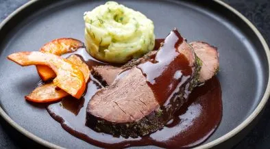 Beef and red wine sauce